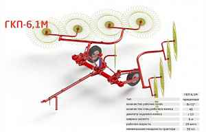 Грабли колёсно-пальцевые гкп 6.1М
